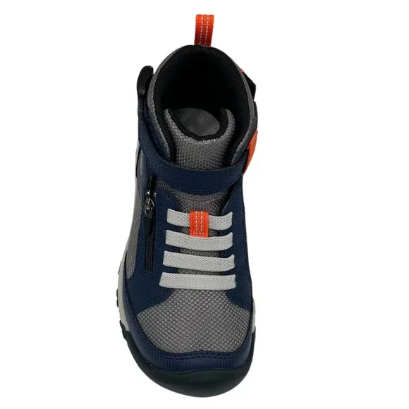 KEEN Boys Targhee Adaptive Slip-on Hiking Shoes Size 11 Navy Blue Grey Orange - Picture 6 of 14